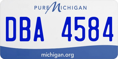 MI license plate DBA4584