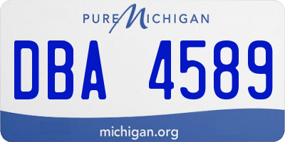 MI license plate DBA4589