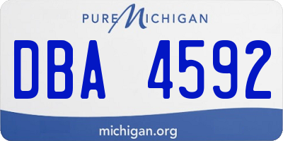 MI license plate DBA4592