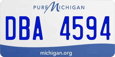 MI license plate DBA4594
