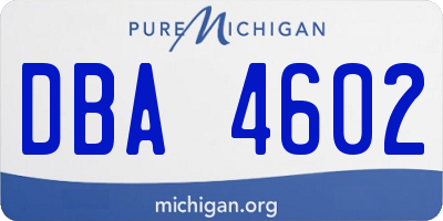 MI license plate DBA4602