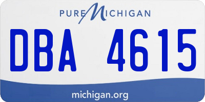 MI license plate DBA4615