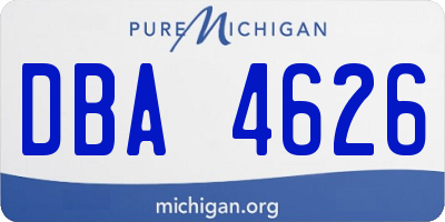MI license plate DBA4626