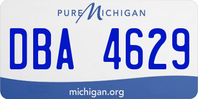 MI license plate DBA4629