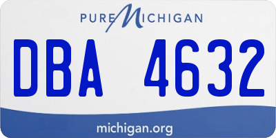 MI license plate DBA4632