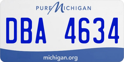 MI license plate DBA4634