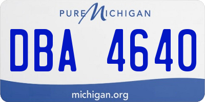 MI license plate DBA4640
