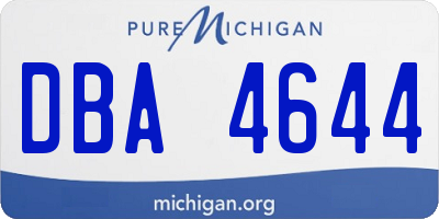MI license plate DBA4644