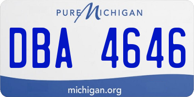 MI license plate DBA4646