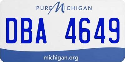 MI license plate DBA4649