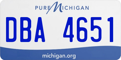 MI license plate DBA4651
