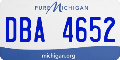 MI license plate DBA4652