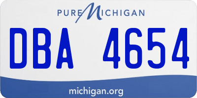 MI license plate DBA4654