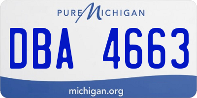 MI license plate DBA4663