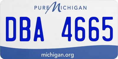 MI license plate DBA4665