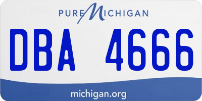 MI license plate DBA4666