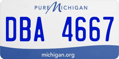 MI license plate DBA4667