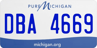 MI license plate DBA4669