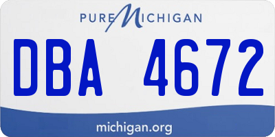 MI license plate DBA4672