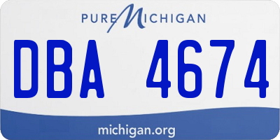 MI license plate DBA4674
