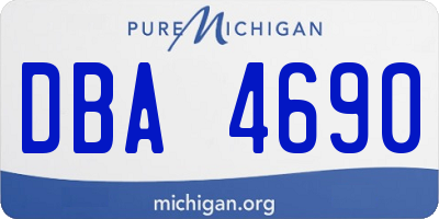 MI license plate DBA4690