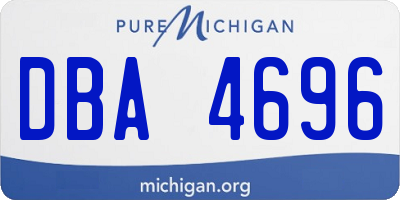 MI license plate DBA4696