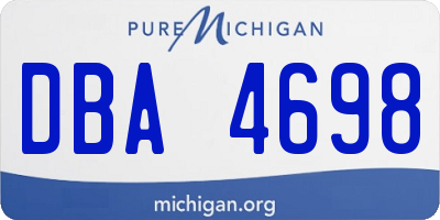 MI license plate DBA4698
