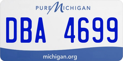 MI license plate DBA4699