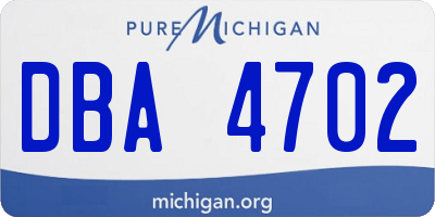 MI license plate DBA4702