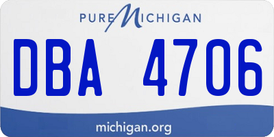 MI license plate DBA4706