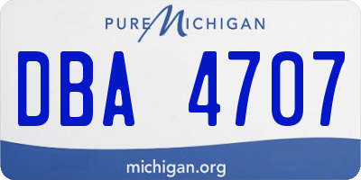 MI license plate DBA4707