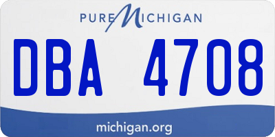 MI license plate DBA4708