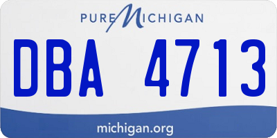 MI license plate DBA4713