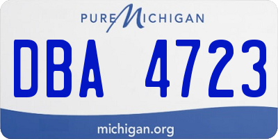 MI license plate DBA4723