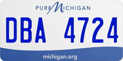 MI license plate DBA4724