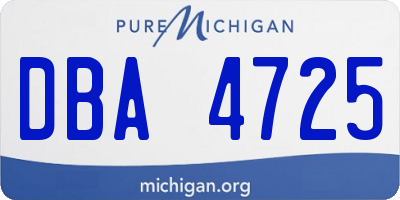 MI license plate DBA4725
