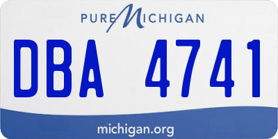 MI license plate DBA4741