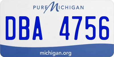 MI license plate DBA4756