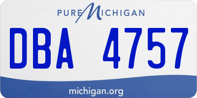 MI license plate DBA4757