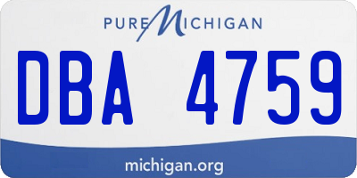 MI license plate DBA4759
