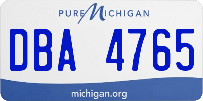 MI license plate DBA4765