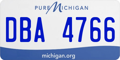 MI license plate DBA4766