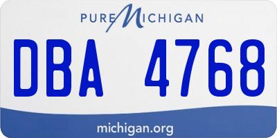 MI license plate DBA4768
