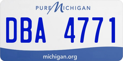 MI license plate DBA4771