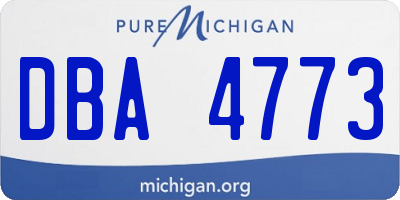 MI license plate DBA4773