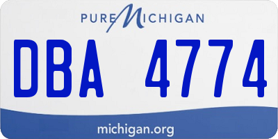 MI license plate DBA4774