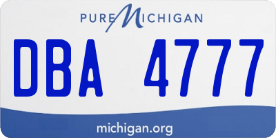 MI license plate DBA4777