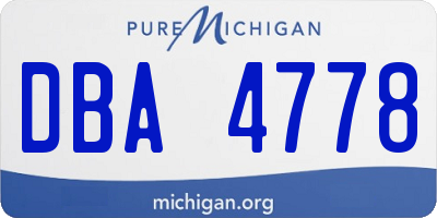 MI license plate DBA4778