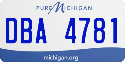 MI license plate DBA4781