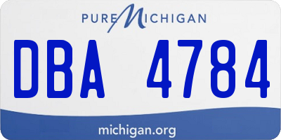 MI license plate DBA4784